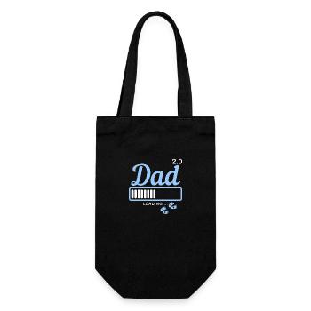 Dad 2 0 werdender Vater Papa zweites Baby Kind - Geschenkbeutel für Flaschen - Schwarz - Vorne