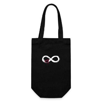 Symbole d'amour infini avec coeur - Sac à bouteille - noir - Devant