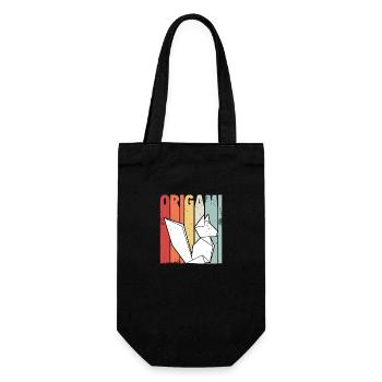 Origami fox | Paper fold animals gift ideas - Gift Bag for Bottles - black - Front