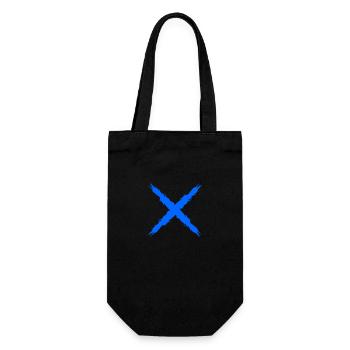 Kreuz Symbol Design Vektor Bürste Blau Geschenk - Geschenkbeutel für Flaschen - Schwarz - Vorne