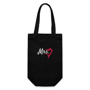 Mrs Herz Symbol - Geschenkbeutel für Flaschen - Schwarz - Vorne