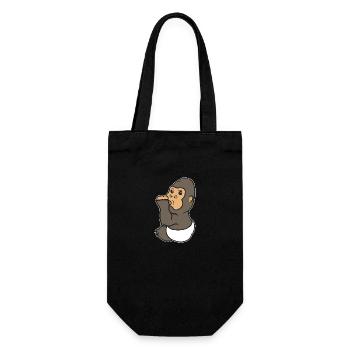 Cute animals gorilla thumb sucking baby gift - Gift Bag for Bottles - black - Front