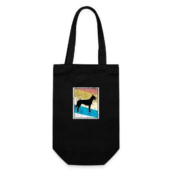 Hollandse Herder Hunde Vintage Retro - Geschenkbeutel für Flaschen - Schwarz - Vorne