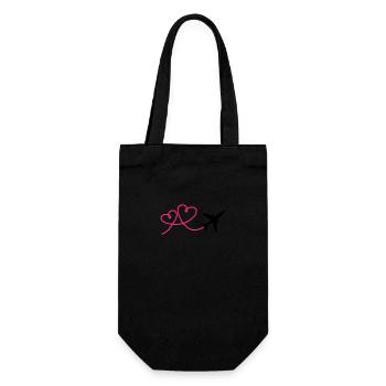 Airplane aviator with heart - Gift Bag for Bottles - black - Front