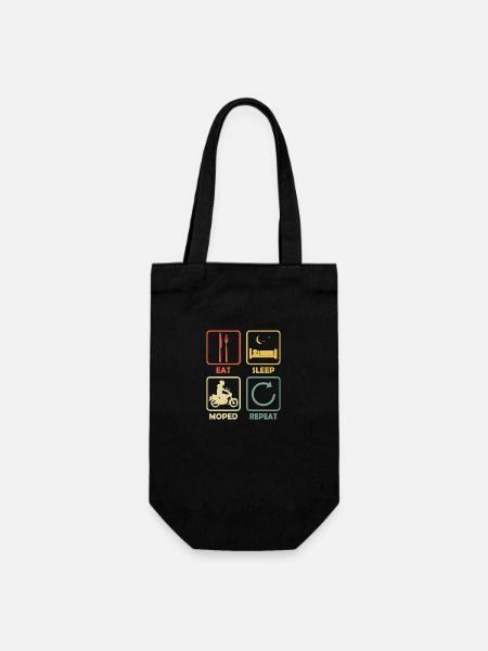 Cyclomoteur Mofa Eat Sleep Repeat Retro pour les cyclomoteurs - Sac à bouteille - noir