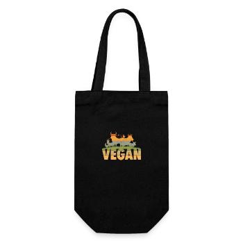 Vegans | Bien-être animal Idées cadeaux végétaliennes - Sac à bouteille - noir - Devant