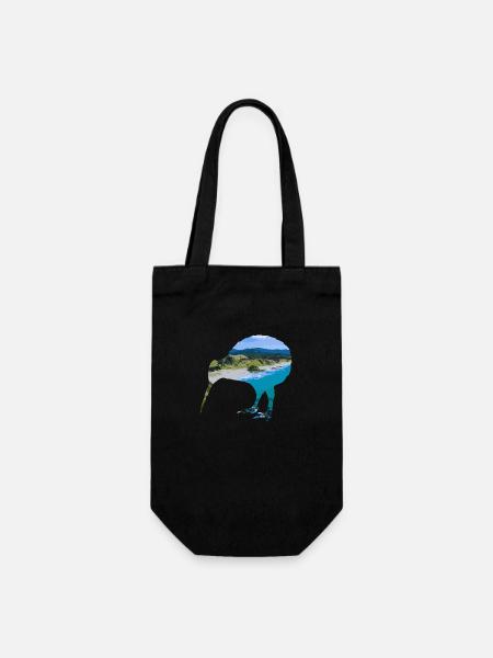 Double Exposure Animals Kiwi Idée cadeau - Sac à bouteille - noir