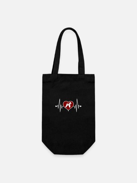 Airedale Terrier Fox Terrier Dogs Heartbeat - Sac à bouteille - noir