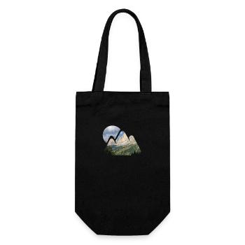 Berg Bergsteigen Landschaft Natur Berge Wald - Geschenkbeutel für Flaschen - Schwarz - Vorne
