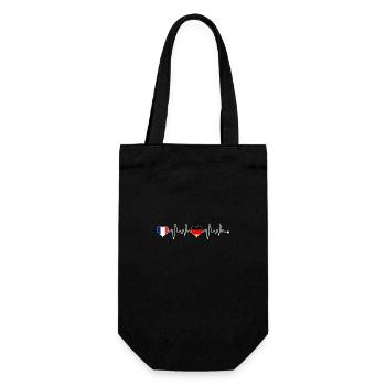 France Germany heartbeat flag heart - Gift Bag for Bottles - black - Front