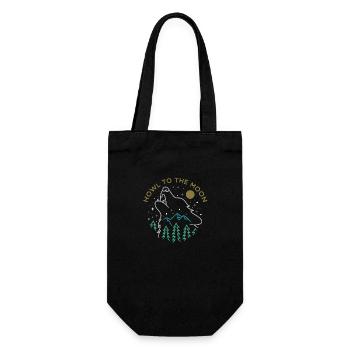 Camping with wolf in the forest nature gift - Gift Bag for Bottles - black - Front