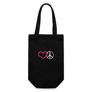 Coeur et paix symbole paix - Sac à bouteille - noir - Devant