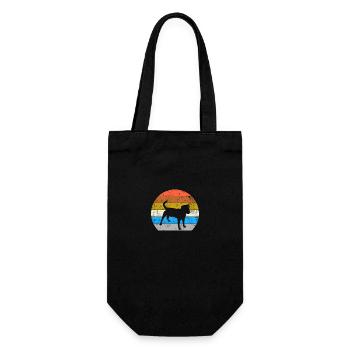 Parson Russell Terrier retro vintage silhouette - Gift Bag for Bottles - black - Front
