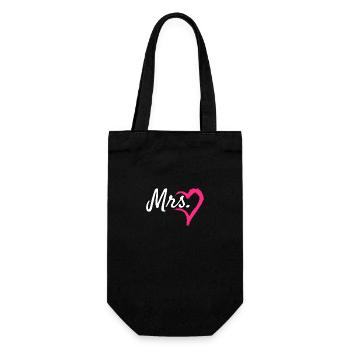 Mrs Herz - Geschenkbeutel für Flaschen - Schwarz - Vorne