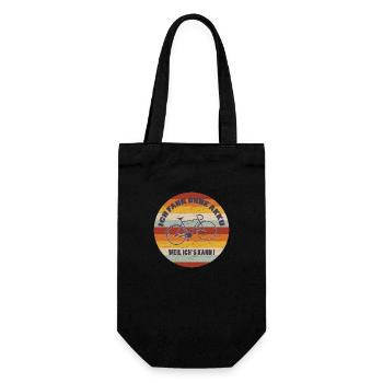 Retro Fahrrad Rad Fahren Ohne Akku Fun Geschenk - Geschenkbeutel für Flaschen - Schwarz - Vorne