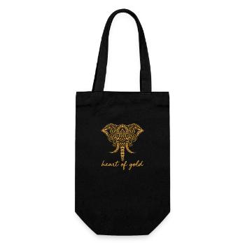 Heart of elephant mandala chakra gift - Gift Bag for Bottles - black - Front