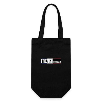 French approved France blue white red flag - Gift Bag for Bottles - black - Front