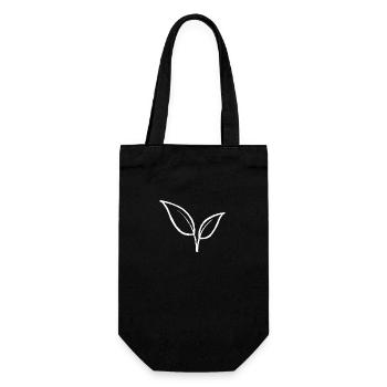 Plant leaf eco bio environment climate gardener garden - Gift Bag for Bottles - black - Front