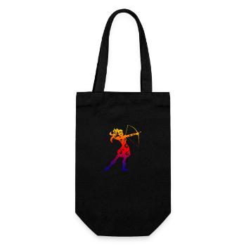 Maori archery girl funny gift idea - Gift Bag for Bottles - black - Front