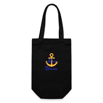 Moin Büsum Ahoi Nordsee - Geschenkbeutel für Flaschen - Schwarz - Vorne