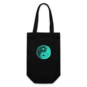 Turquoise Yin Yang China Chart Icon Sign - Gift Bag for Bottles - black - Front