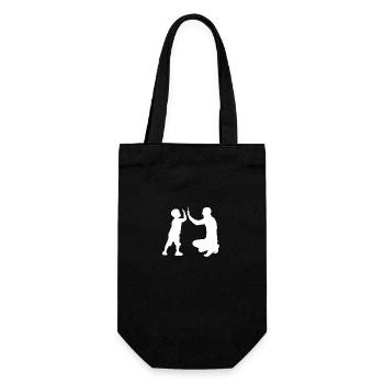 Father and son dad child family dad son gift - Gift Bag for Bottles - black - Front