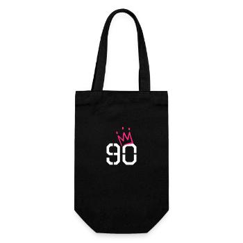 90 Krone - 90. Geburtstag - Geschenk - Geschenkbeutel für Flaschen - Schwarz - Vorne