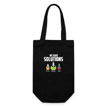 Nous avons des solutions! Cadeau de blague chimiste chimiste - Sac à bouteille - noir - Devant