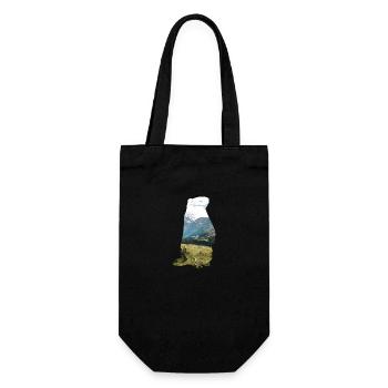 Double exposure animals alpine marmot gift - Gift Bag for Bottles - black - Front
