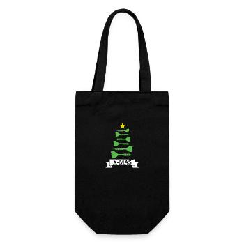 Weihnachten Dart Pfeil Dartscheibe Darts X-Mas - Geschenkbeutel für Flaschen - Schwarz - Vorne