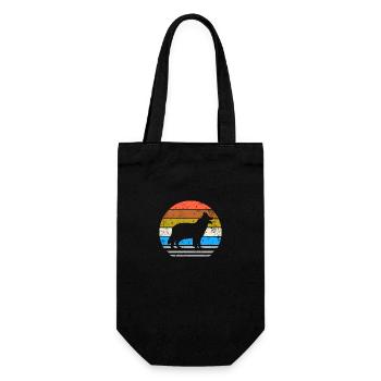 Chodsky Pes Race de chien Retro Vintage Silhouette - Sac à bouteille - noir - Devant