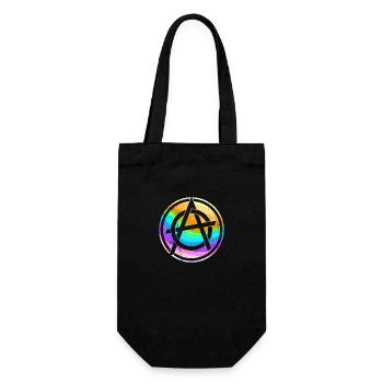 Colorful anarchy symbol punk logo anarchists - Gift Bag for Bottles - black - Front