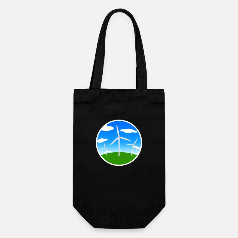Windräder - Geschenkbeutel für Flaschen - Schwarz