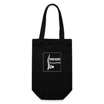 Physiotherapie, Wir sorgen für Wirbel Praxis Shirt - Geschenkbeutel für Flaschen - Schwarz - Vorne