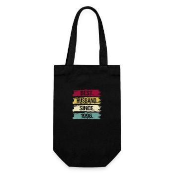 25 wedding anniversary husband since 1996 saying retro - Gift Bag for Bottles - black - Front