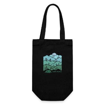 I hate people outdoor winter camping in the mountains - Gift Bag for Bottles - black - Front