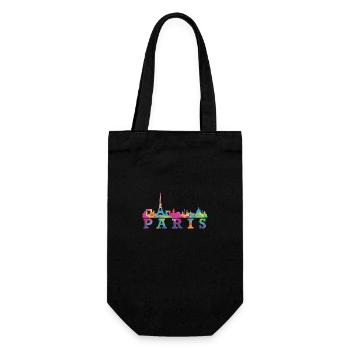 Paris Skyline Impression Souvenir Geschenkidee - Geschenkbeutel für Flaschen - Schwarz - Vorne