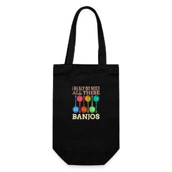 Retro Banjo Fingerpicks Shirt Country Musik - Geschenkbeutel für Flaschen - Schwarz - Vorne