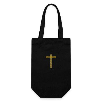 Cross gold - Gift Bag for Bottles - black - Front