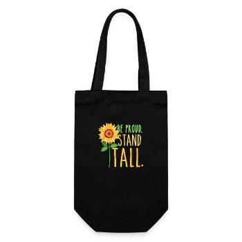 Be Proud Stand Tall Sommer Sonne Sonnenblume Damen - Geschenkbeutel für Flaschen - Schwarz - Vorne