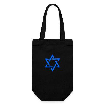 Davidstern Symbol Blau Stern - Geschenkbeutel für Flaschen - Schwarz - Vorne