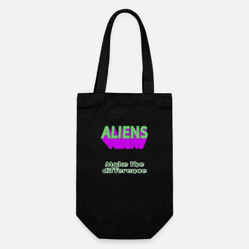 ALIENS Aliens make the difference without alien - Gift Bag for Bottles - black
