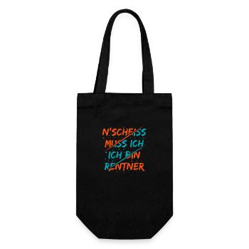 N Scheiss muss ich ich bin Renter Lustiger Spruch - Geschenkbeutel für Flaschen - Schwarz - Vorne