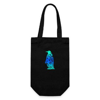 Cadeau de tatouage tribal polynésien pingouin maori - Sac à bouteille - noir - Devant