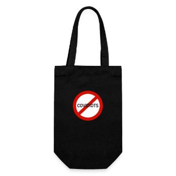 NO COVIDIOTS - COVIDIOTS forbidden! - Gift Bag for Bottles - black - Front