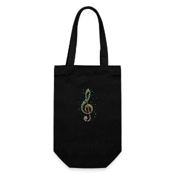 Musician treble clef clef music - Gift Bag for Bottles - black - Front