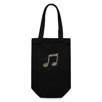 Music Notes Geometric Triangles Art Artist - Gift Bag for Bottles - black - Front