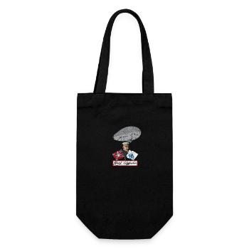 Graf Zeppelin Portrait Luftschiff, Fliegerei Retro - Geschenkbeutel für Flaschen - Schwarz - Vorne