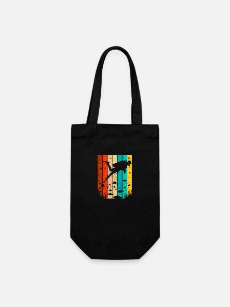 Cadeau de la vie marine corail plongeur rétro - Sac à bouteille - noir