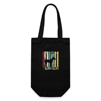 Irish Terrier chien Retro Style Silhouette Rayures - Sac à bouteille - noir - Devant